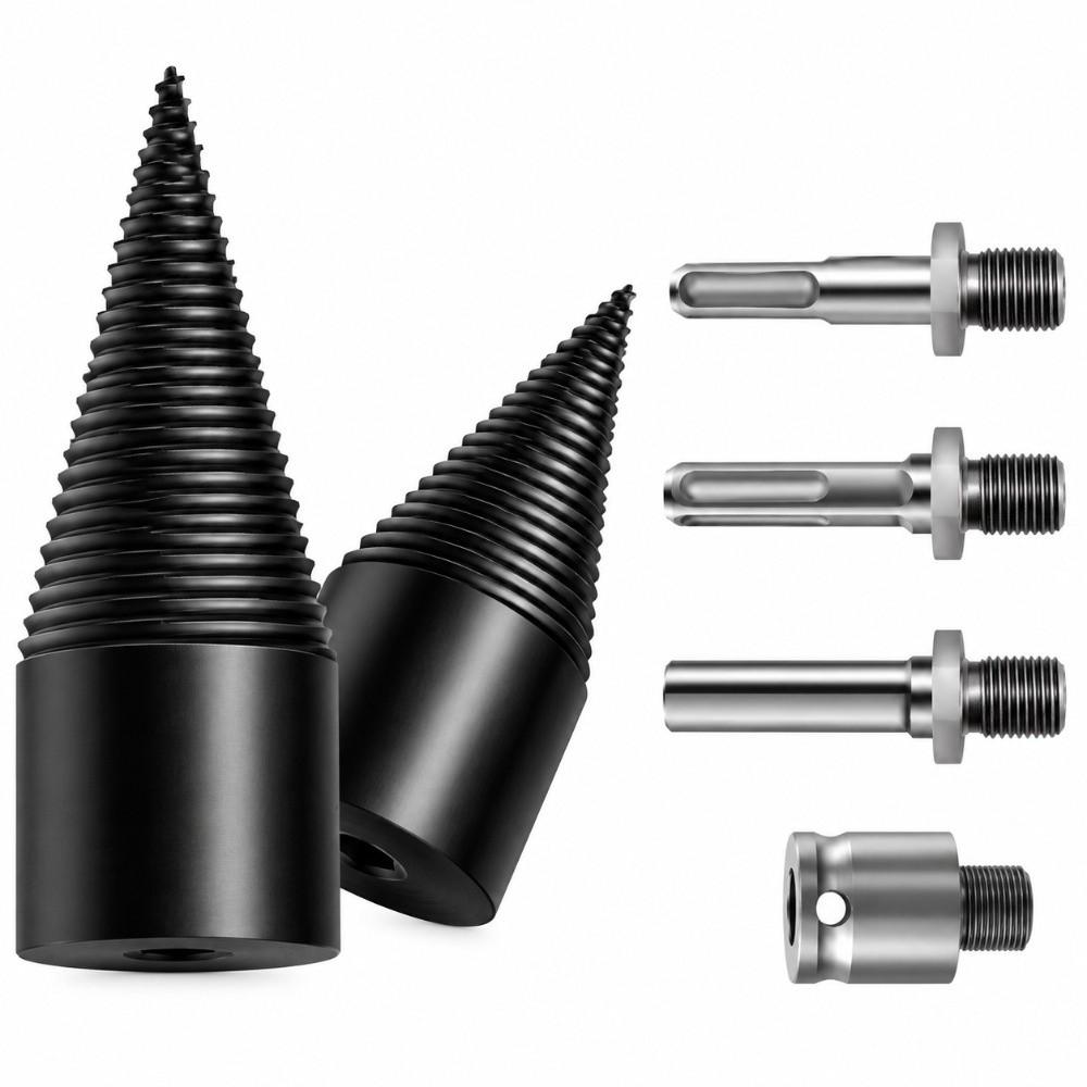 Hardware Grade Wood Splitter Drill Bit Hex Shank Cone Punching Tool Splitting Screw Firewood