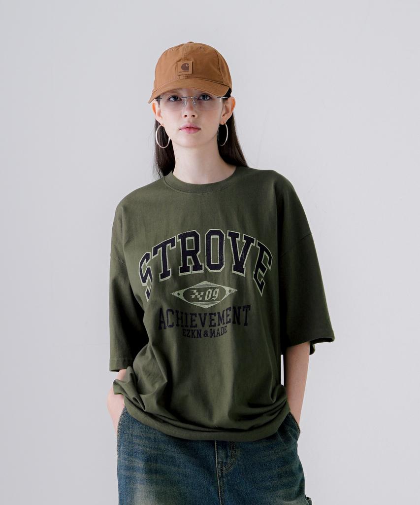 EZKATON Strobe Short Sleeve T-Shirt Khaki Kmst6774