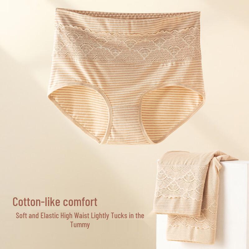Women's Cotton Striped High-Waist Briefs (3-Pack)