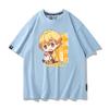Summer Cartoon Ghost Killing Blade Summer Anime Cotton Cartoon Printing New Unisexs and Womens Casual Round Neck Short Sleeve