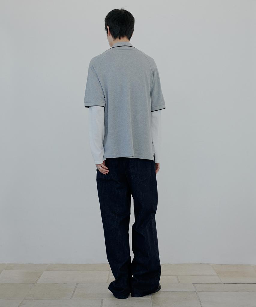 NUAKLE Line Pique Shirt_Gray