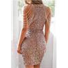Off Shoulder Gold Sequin Dress Short Party Bodycon Dress Women Sexy Evening Dress