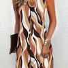 Summer Women's Dress Medium Long Slim Printed Casual Sleeveless Dresses
