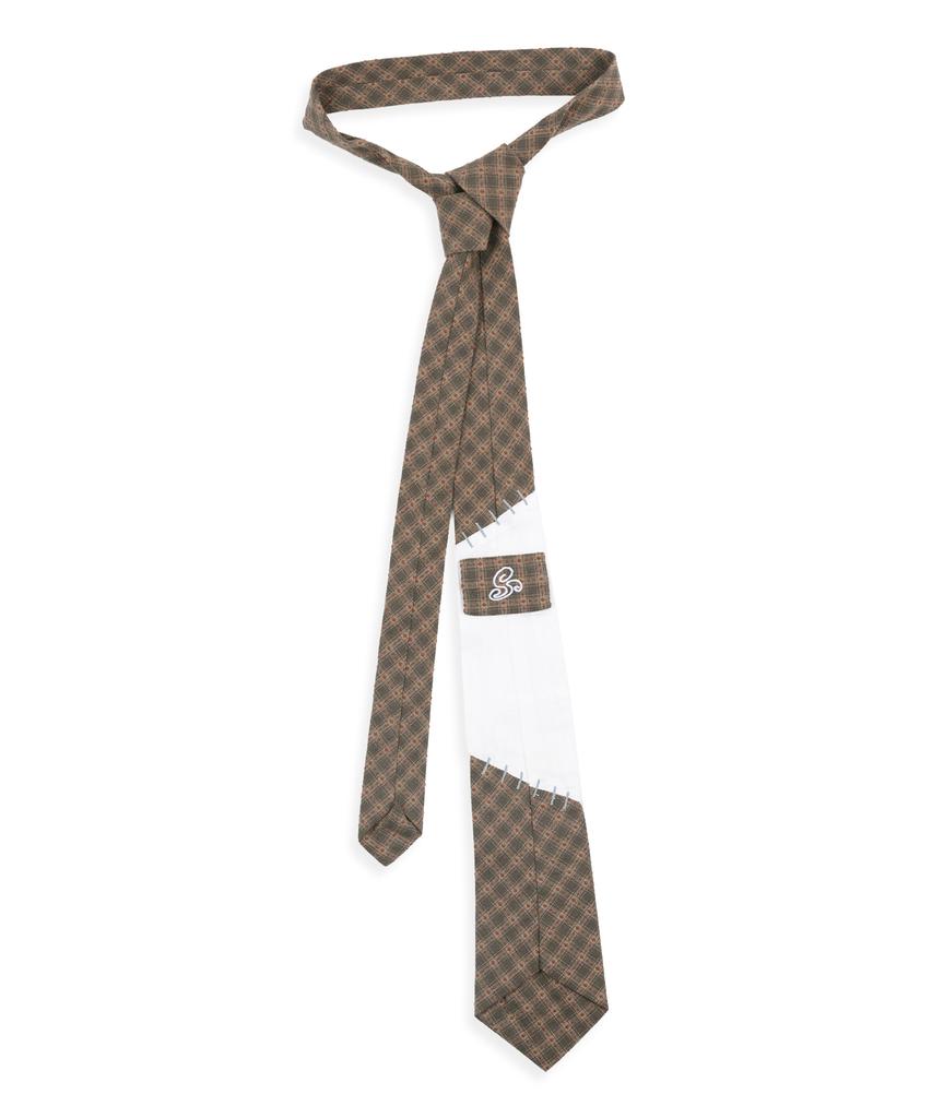 RuNaKi'Hu' Wxac026 Tsunagi Check Tie (Brown)