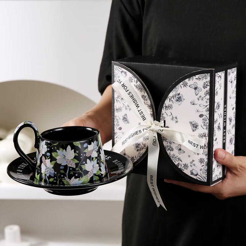 Retro Ceramiczny Zestaw Filiżanki do Kawy i Spodka