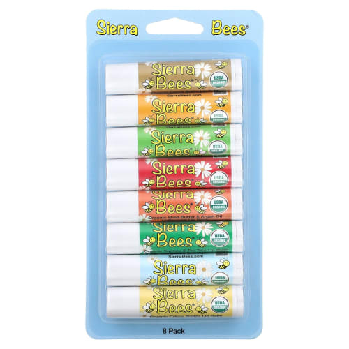 Sierra Bees, Organic Lip Balm Combo Pack, 8 Pack, .15oz  4.25g  Each Multicolor