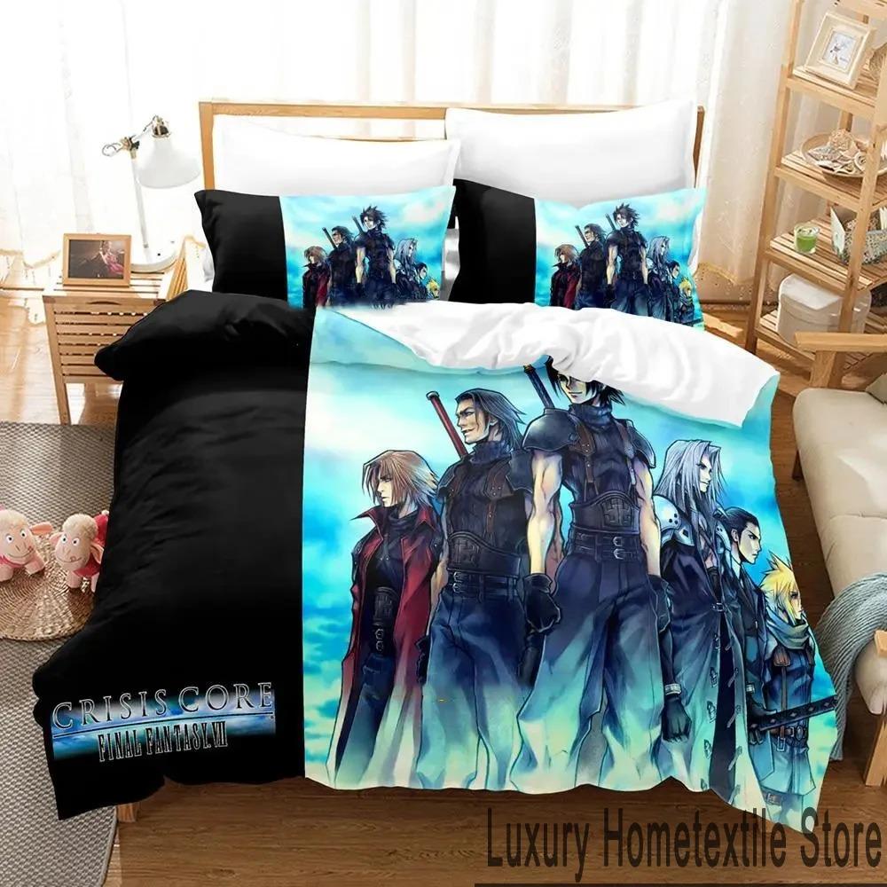 3D Print Game Crisis Core Final Fantasy VII Bedding Set Boys Girls Twin Queen King Size Duvet Cover Pillowcase Bed Boys Adult