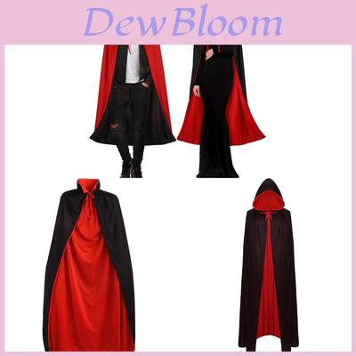 Vampire Costume Cloak With Hood For Halloween Cosplay Adults Dress Up Prop