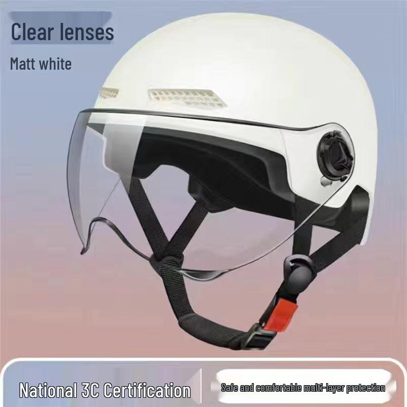 Four Seasons Lightweight Breathable Sun Protection Helmet for Electric Scooters, Motorcycles, and Bicycles - Unisex Summer Classic Half Helmet.