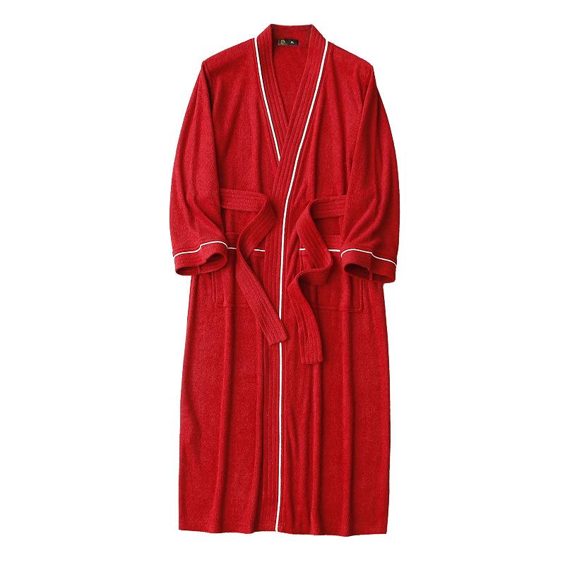 Unisex Quick-Dry Water-Absorbent Bathrobe: Four-Season Long-Sleeve Yukata with Towel Material