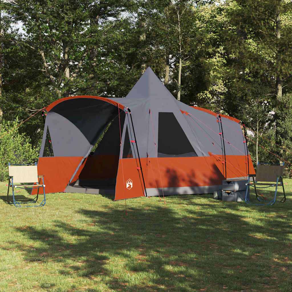Teepee Tent for 8 Persons Gray and Orange 720 x 465 x 295 cm