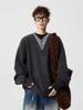 Men's High-End V-Neck Knit Sweater, Casual Loose Fit, Couple-Friendly for Autumn/Winter