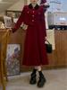 Plus Size French Chic Red Dress Set: Slimming & Age-Reducing for Pear-Shaped Women, Ideal for Spring & Autumn
