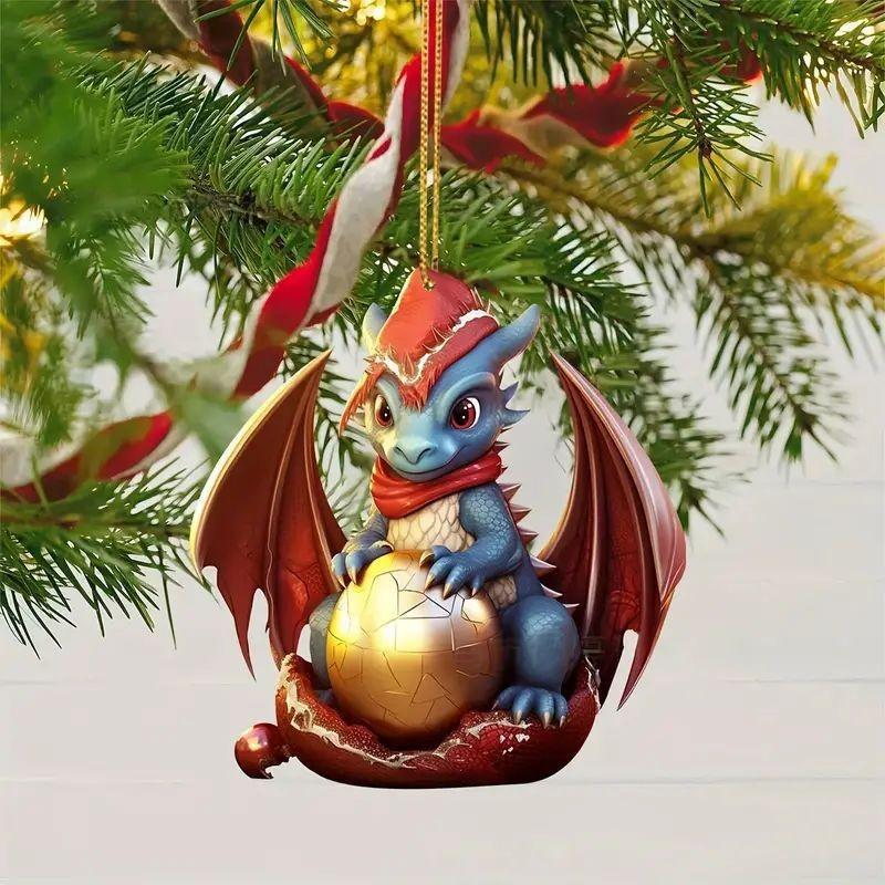 Colorful Acrylic Dragon Egg Holiday Decor For Car Interior Cute Cartoon Style Hanging