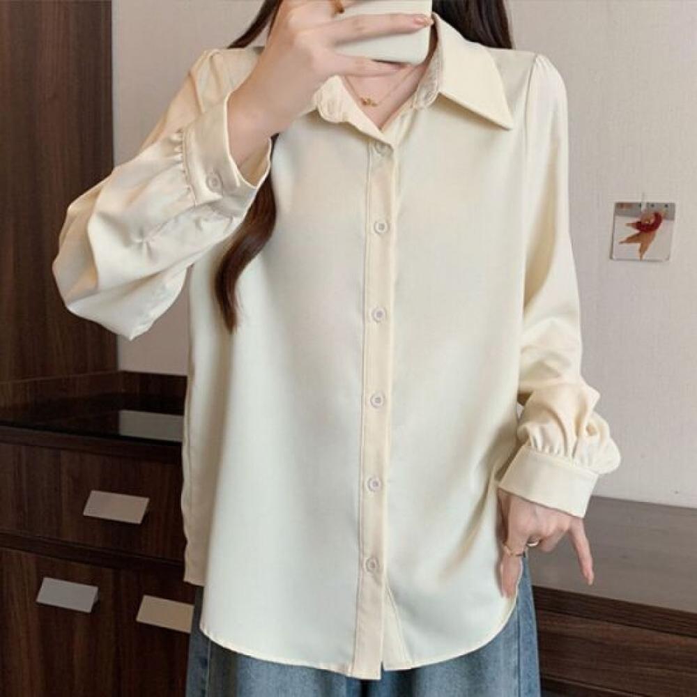 Navava Women S Simple baSic Plain Long Sleeve Shirt Nb2883