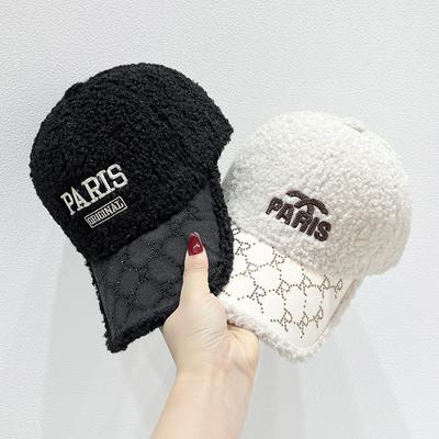 Χειμερινά καπέλα Lambswool Νέο κέντημα με μεγάλα γράμματα Ζεστό καπέλο μπέιζμπολ βελούδινο μονόχρωμο Gorras για γυναίκες άνδρες