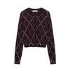 2025 Spring Women's Diamond Knit Cardigan Sweater - European & American Street Style Fashion