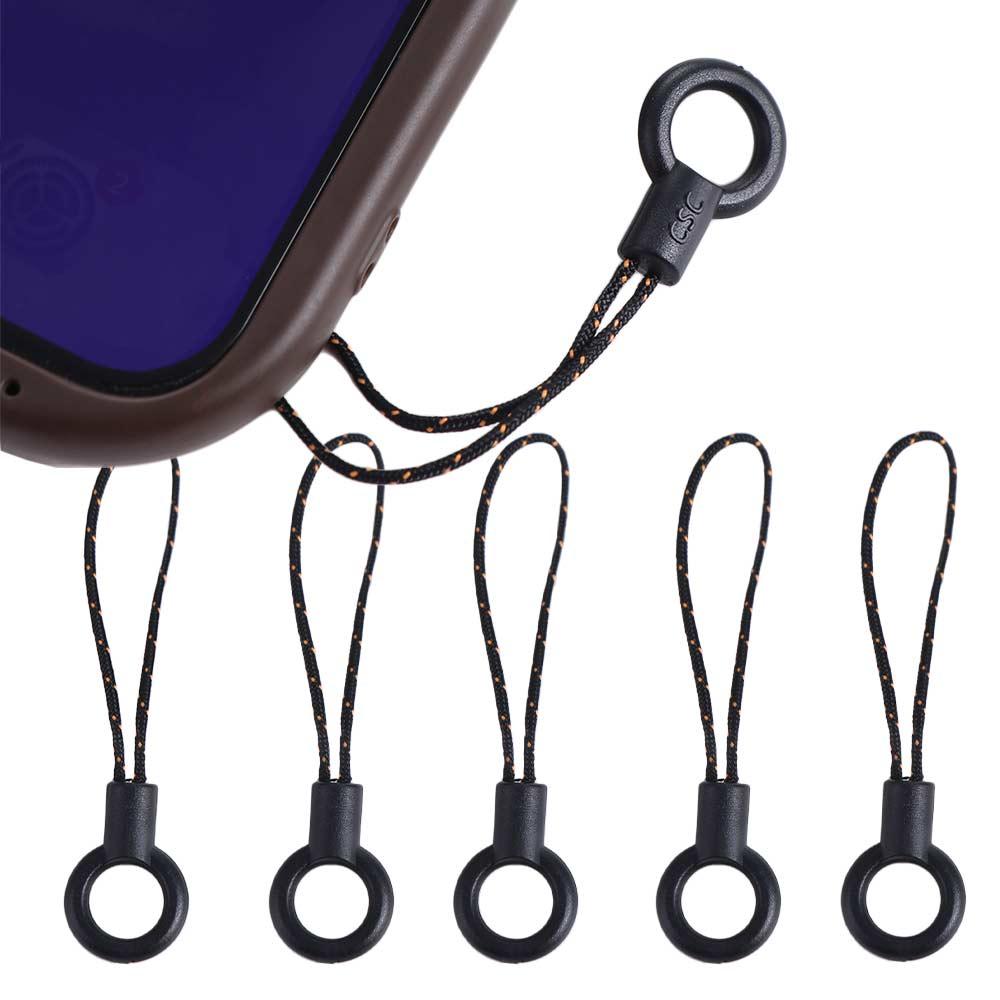 Black Circle Mobilní Telefon Lanyard Malé lano Hlava Mobilní popruh Klíčenky Háčky