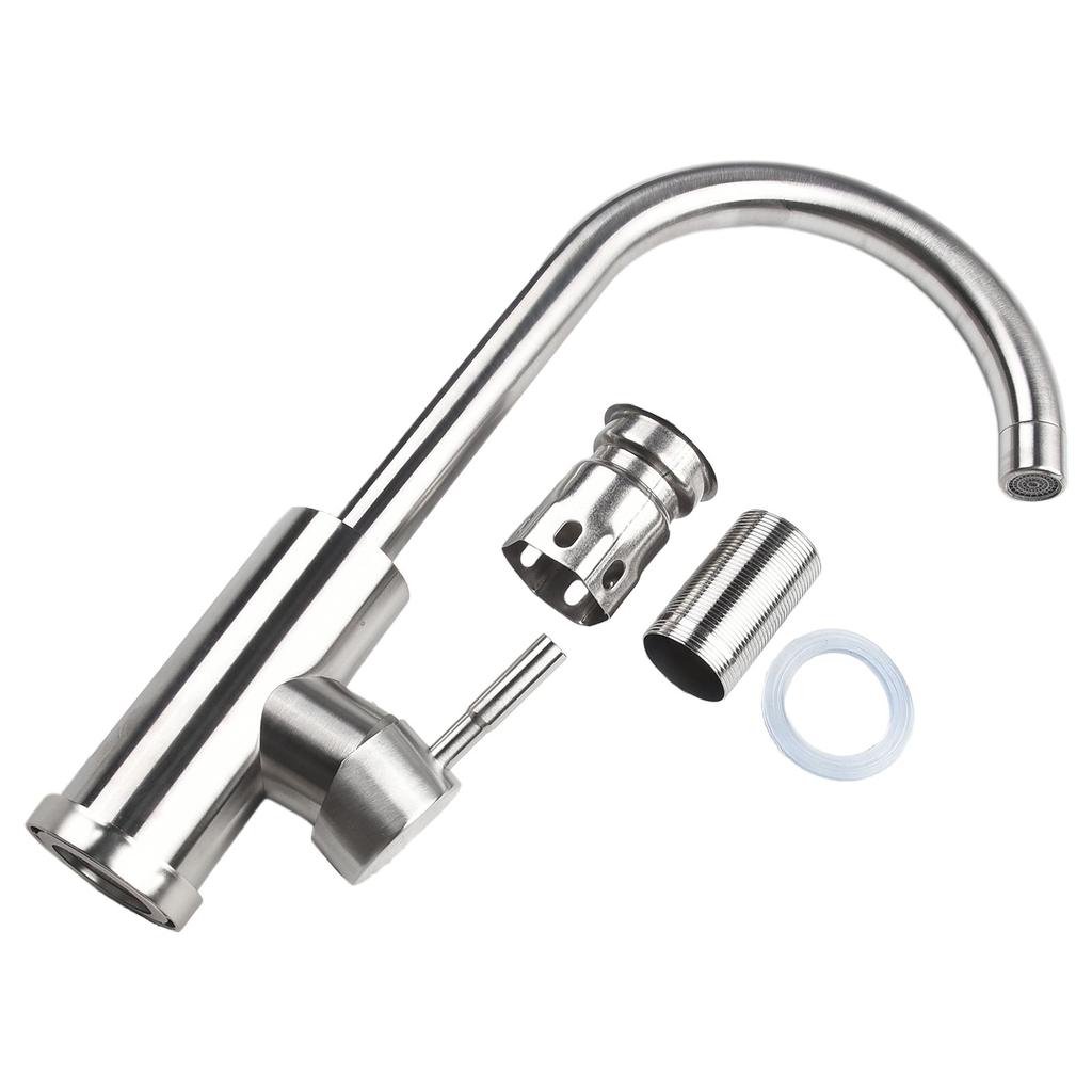 304 Stainless Steel Kitchen Faucet Sink Faucet Tap Cold Hot Mixer Tap Dual Control Adjustable Sink Ceramic Valve 2 Hole Faucet