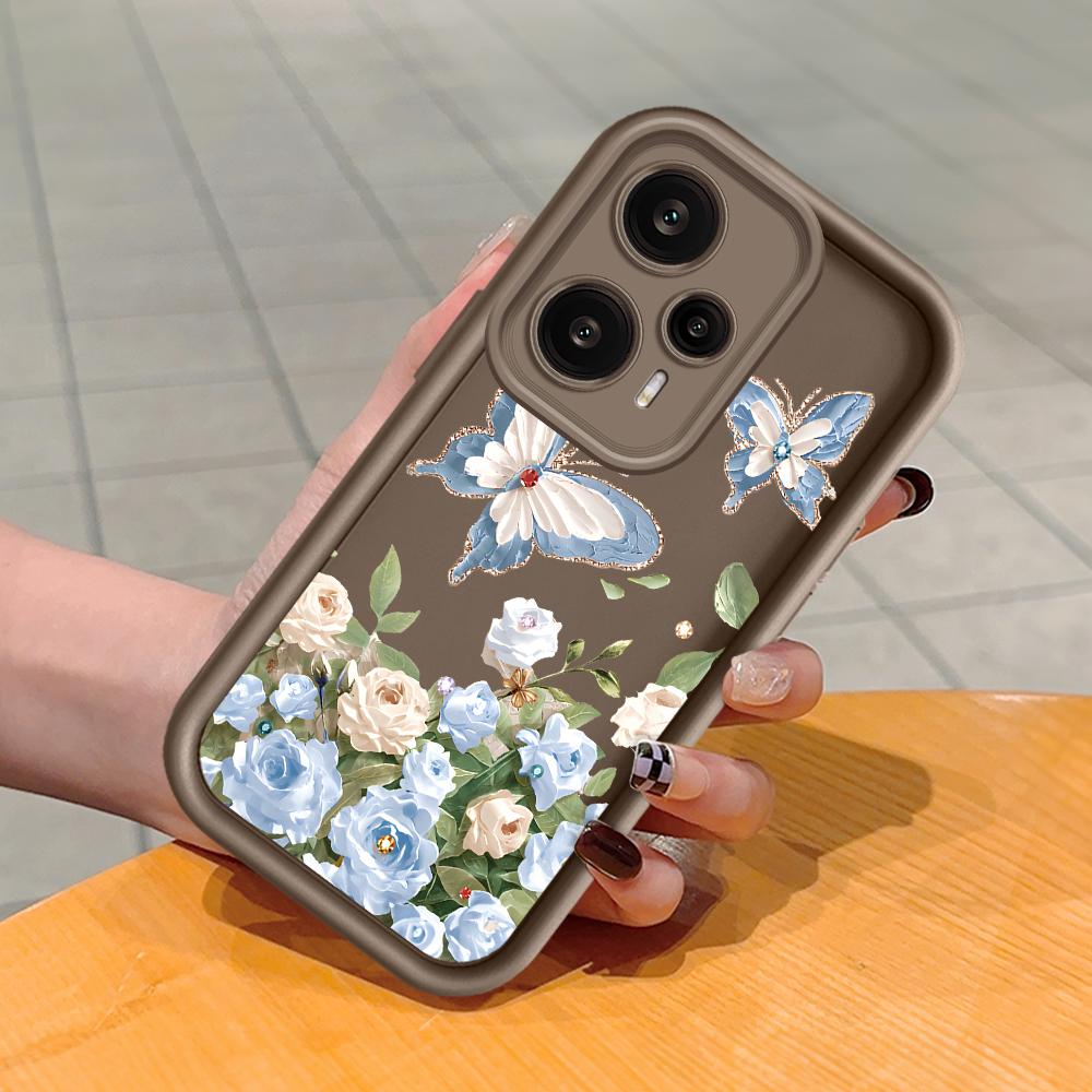 

М який силіконовий квадратний драбинний друкований візерунок Корпус телефону Повне покриття Камера Протиударний захист Гумовий чохол для Xiaomi Redmi Redmi Note 8 Pro коричневий