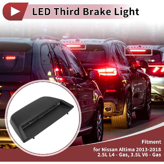 LED Third Brake Light For Nissan Altima 2013-2018 No.265903TS1A/265909HM1A Black 3Rd High Mount Stop Lamp Rear Center High Level Brake Light