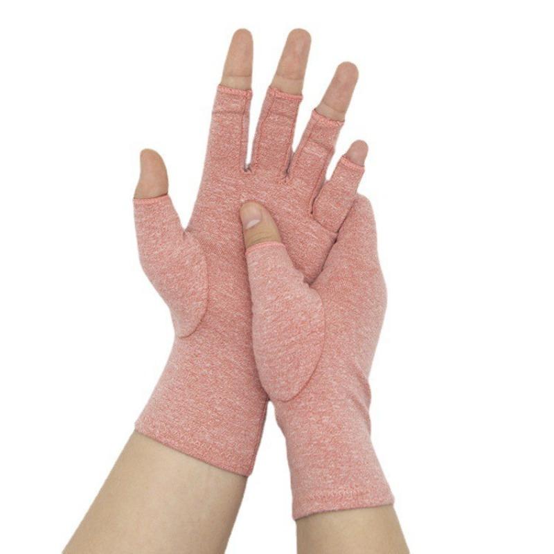 

Outdoor Half Finger Joint Exercise Pressure Exposed Finger Gloves Half Finger Rehabilitation Training Missing Finger Separation S розовый