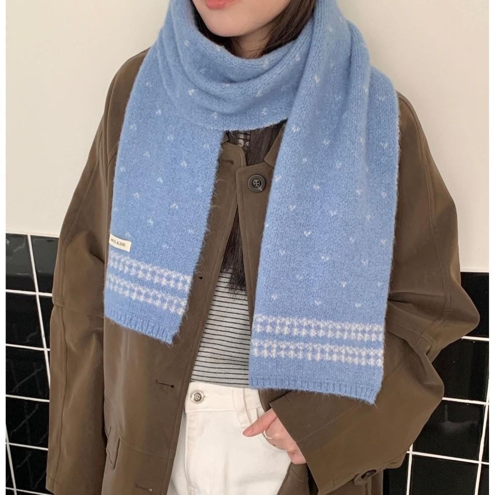 Korean Style Ladies Wool Scarf 160×22cm Winter Scarf Versatile Knitted Scarf