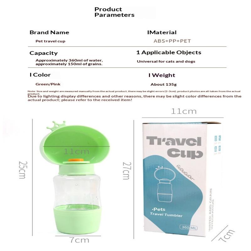 Pet Water Bottle Portable Pet Accompanying Cup Dog Travel Water Bottle Drinking Food Bowl 2 In 1