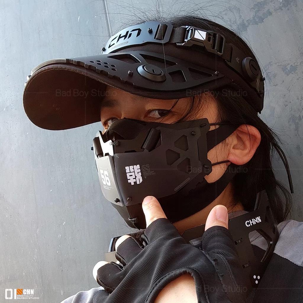 Punk Techwear Style Mechanical Mechs Visor Baseball Cap Man Woman Halloween Cosplay Tactical Hat Headgear