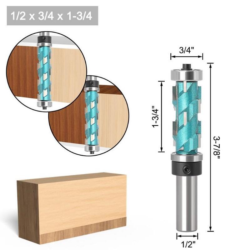 12 mm 1/2-Zoll-Schaft Flush Trim Vollhartmetall-Spiraloberlager-CNC-Fräser Kompressionsschnitt-Schaftfräser-Bit-Gesichts-Holzfräser