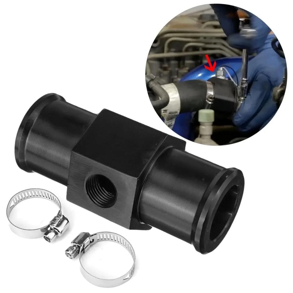 Black Water Temp Gauge Radiator Temperature Water Temp Joint Pipe Sensor Hose Adapter 18MM 20MM 22MM 24MM Interior Parts