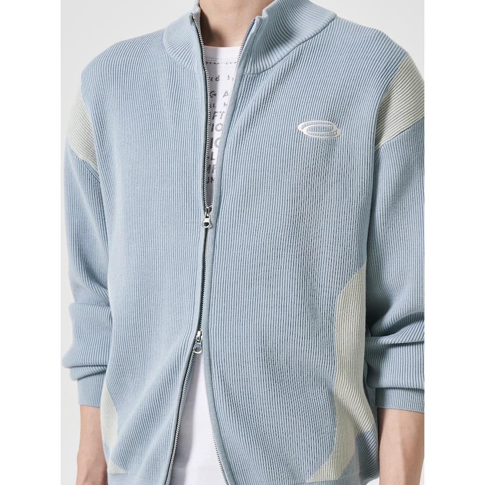 8seconds Color Block Two-Way Zip-Up Cardigan Sky Blue