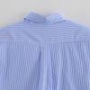 2025 Spring Women's European & American Style Blue Striped Shirt with Versatile Pocket