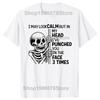 Skeleton I May Look Calm But In My Head Ive Punched You T Shirts Cotton Humor Streetwear Tee Short Sleeve Unisex Loose Clothing