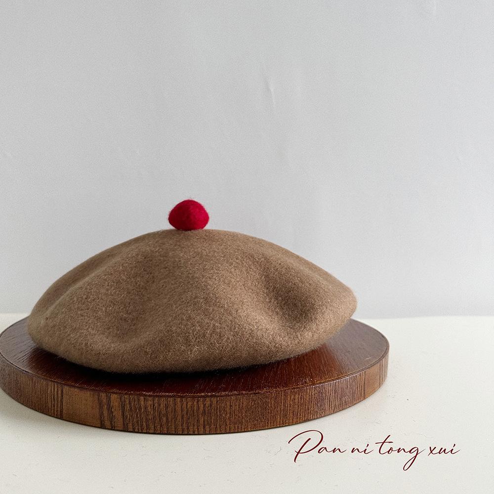 1 шт. Женская французская классическая однотонная беретка, с флисовой подкладкой, теплая, для отдыха, модная шапка-бини, подходит для вечеринок, Хэллоуина 56-58cm верблюд