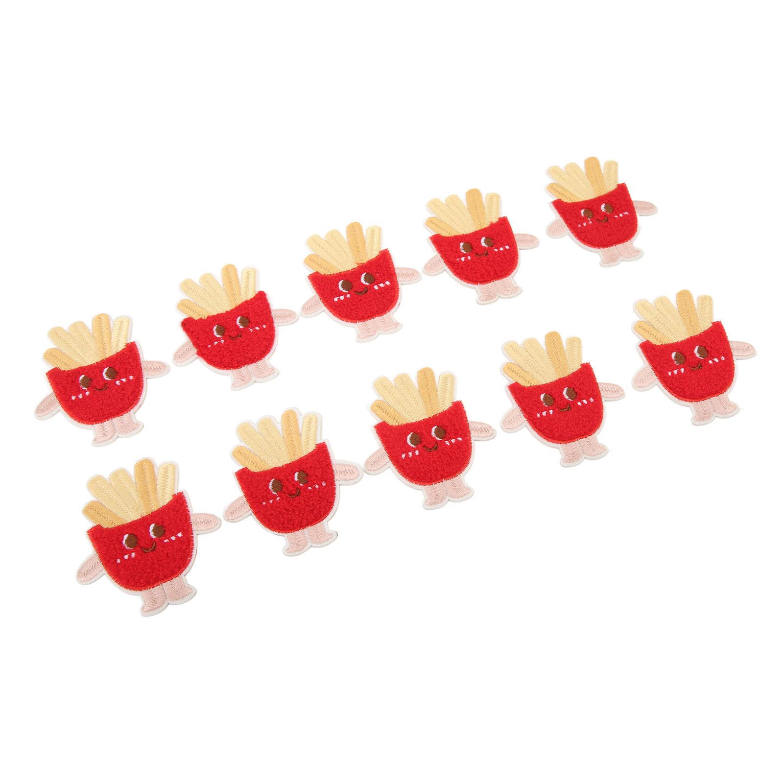 

10pcs Embroidered Patches Vintage Fashionable Cute French Fries Cotton DIY Sew On Iron On Patches