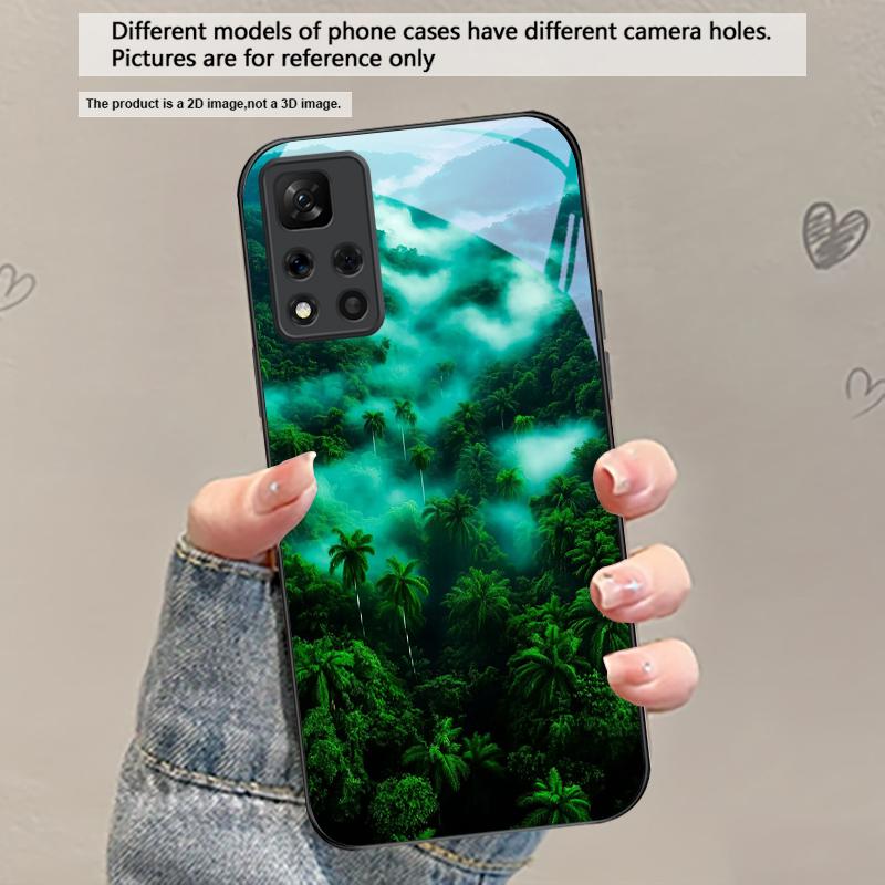 

Forest Stream Pattern For Redmi Note 14 Pro+ 13 Pro 8 9 9S 12S 10 Pro 11 12 13C 14C A3 12 13 K60 Ultra Black Glass Phone Case Redmi A3