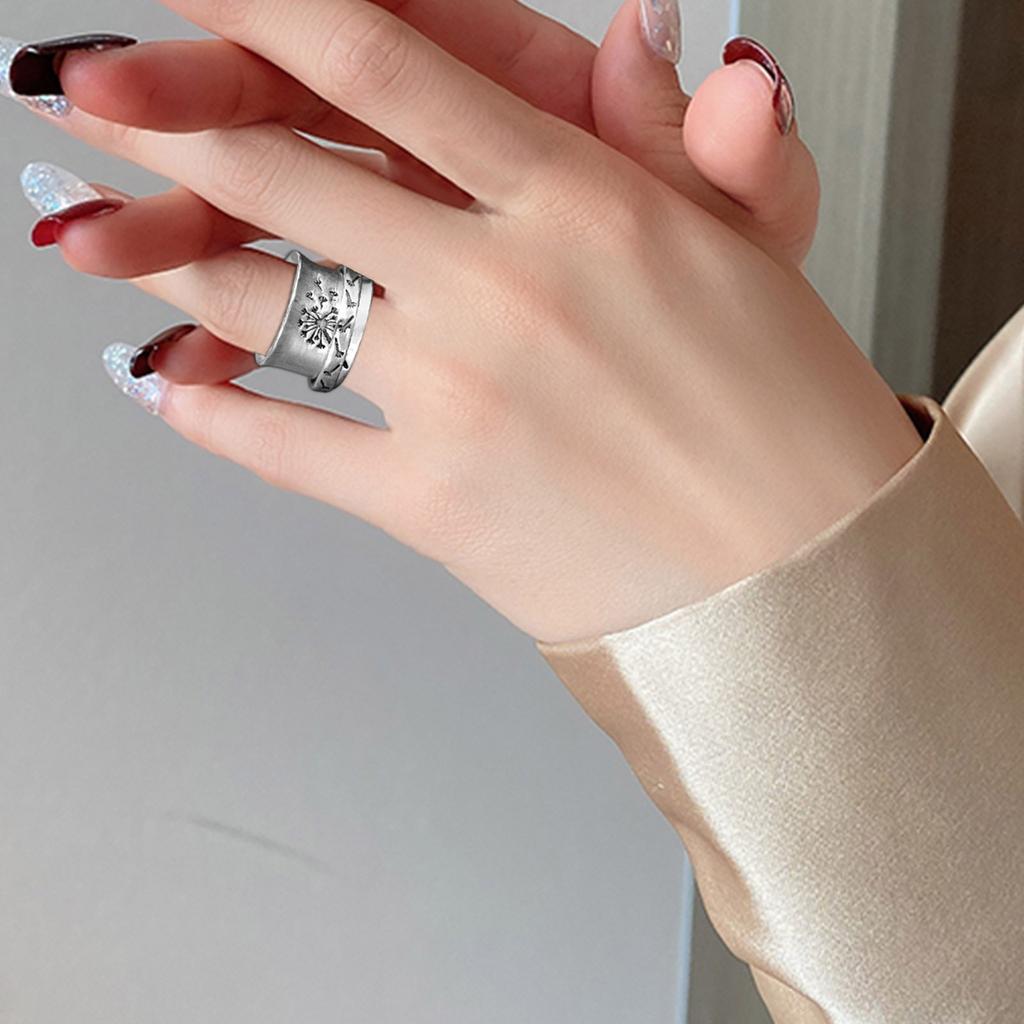 Vintage Creative Engraving Rotating Garland Ring Flower Rings Men's Women's Rings