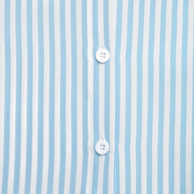 JKASHDK Moda damă vară primăvară cu dungi cu mânecă scurtă cu gât POLO cu talie înaltă rochii casual