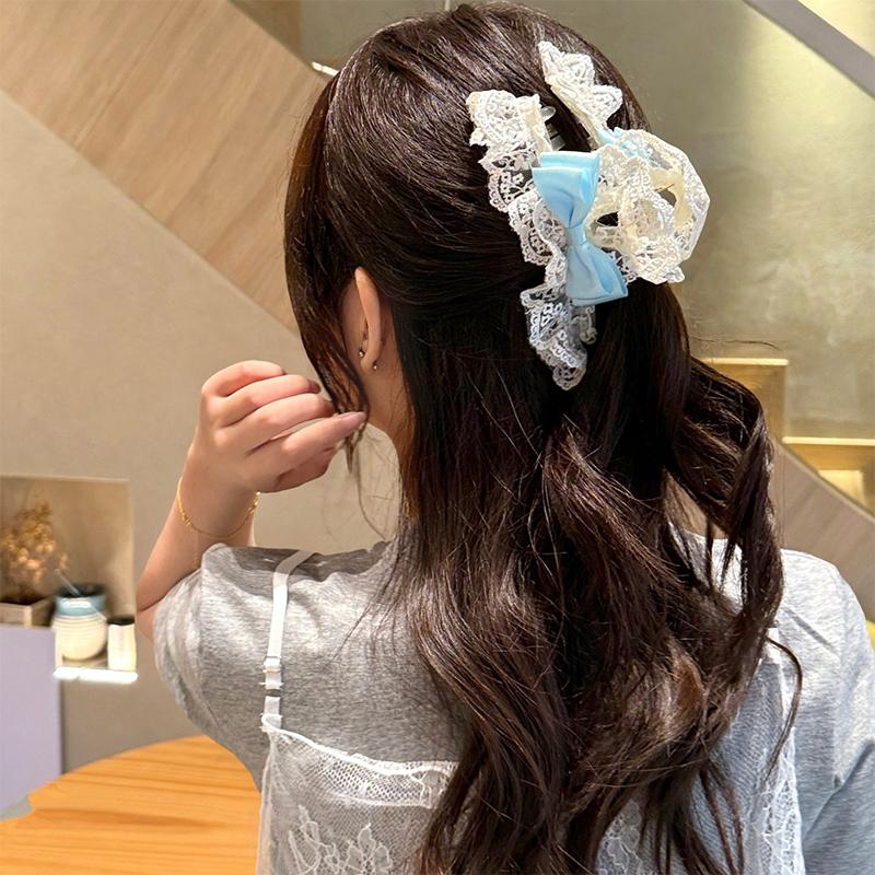 Temperament Lace Bow Hair Clip For Women Girls High Quality  Delicate Hairpin Headdress Sweet Hair Accessories Gifts
