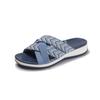 Wedge Heel Large Size Women's Shoes Cool Slippers New European and American Summer Round Head Cross Fly-woven Slippers Women