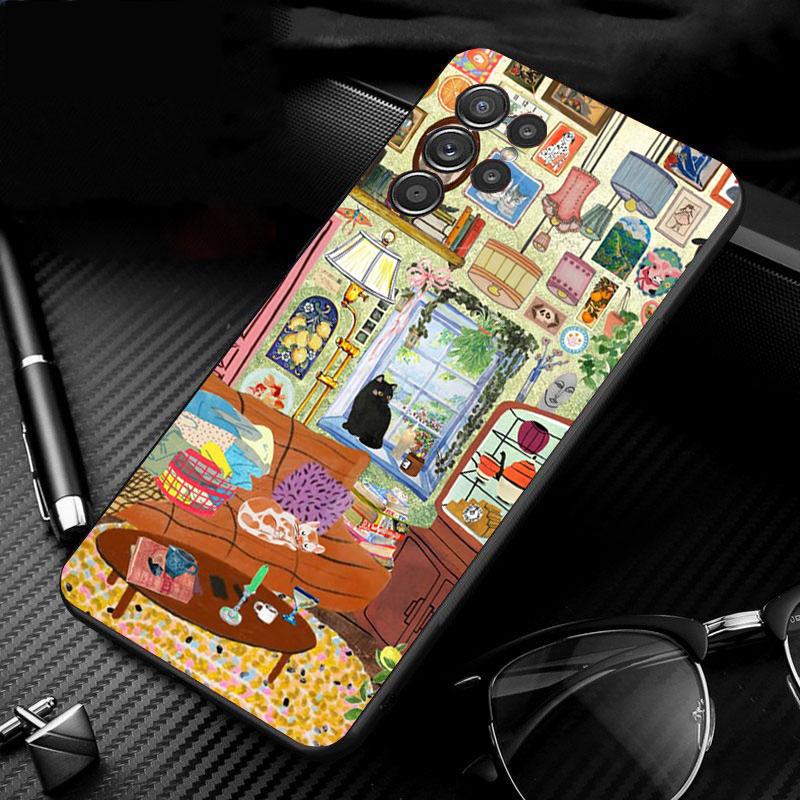 

Fun Cat Phone Case For Samsung Galaxy S25 S24 S23 S22 S21 Ultra S24 S23 S22 S21 S25 Plus S24 S25 FE S23Plus