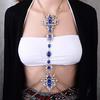 Luxury   Gem Pendant Harness Body Chain Necklace Bikini Jewelry