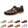 Women's Flat Leather Sandals, Women's Flat Strappy Sandals, Beach Shoes, Breathable Sandals