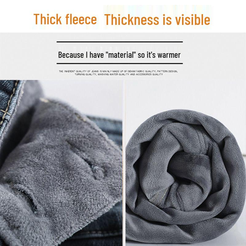 Women's High-Waisted Skinny Stretch Jeans - 2025 Autumn/Winter Plus Velvet Nine-Point Pencil Pants