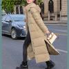 BITCED Winter Cotton Coat for Women - Extended Length, Knee-Length, Slim Fit, Bestie Style, Warm and Thickened Mid-Length Quilted Jacket