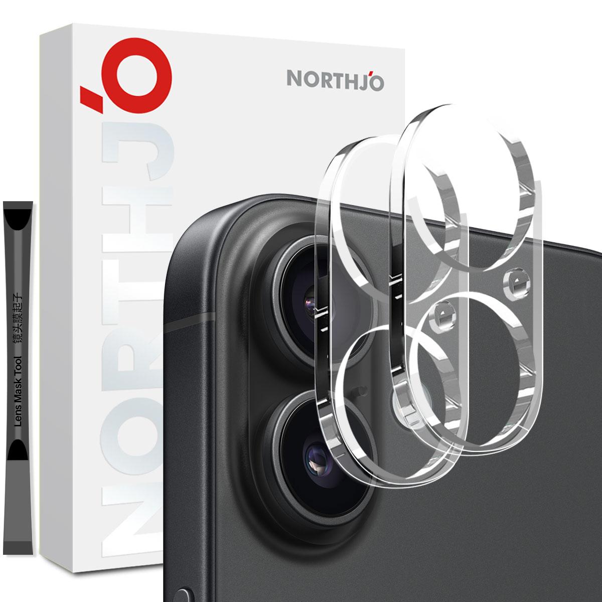 

NORTHJO 2Pcs For iPhone 17 Camera Lens Protector Tempered Glass Clear Lens Film 3D Full Coverage A