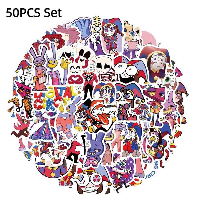 50 ks Úžasná sada samolepek Digitální cirkus Laptop Kufr Ruční účet Dekor
