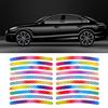 20Pcs Car Wheel Hub Sticker High Reflective Stripe Tape Luminous Warning Sticker