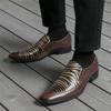 Gentleman New Business Stripe Patchwork Patent Leather Casual Shoes Men Brand Designer Formal Wedding Dress Homecoming Footwear